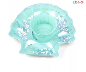 Inflatable shell drink holder with glitters LS10408